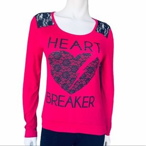 Heartbreaker Lace Back Long Sleeve Top